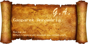 Gasparek Annamária névjegykártya